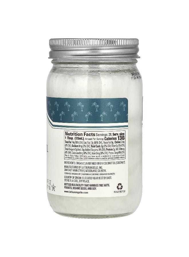 La Tourangelle La Tourangelle, Organic Virgin Coconut Oil, 14 fl oz (414 ml)  - Image 2