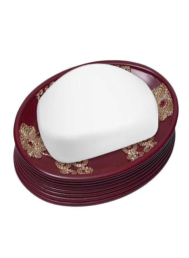 Popular Bath صحن صابون استحمام شائع، مجموعة فليغانت روزا، بورغندي/ذهبي - Image 4