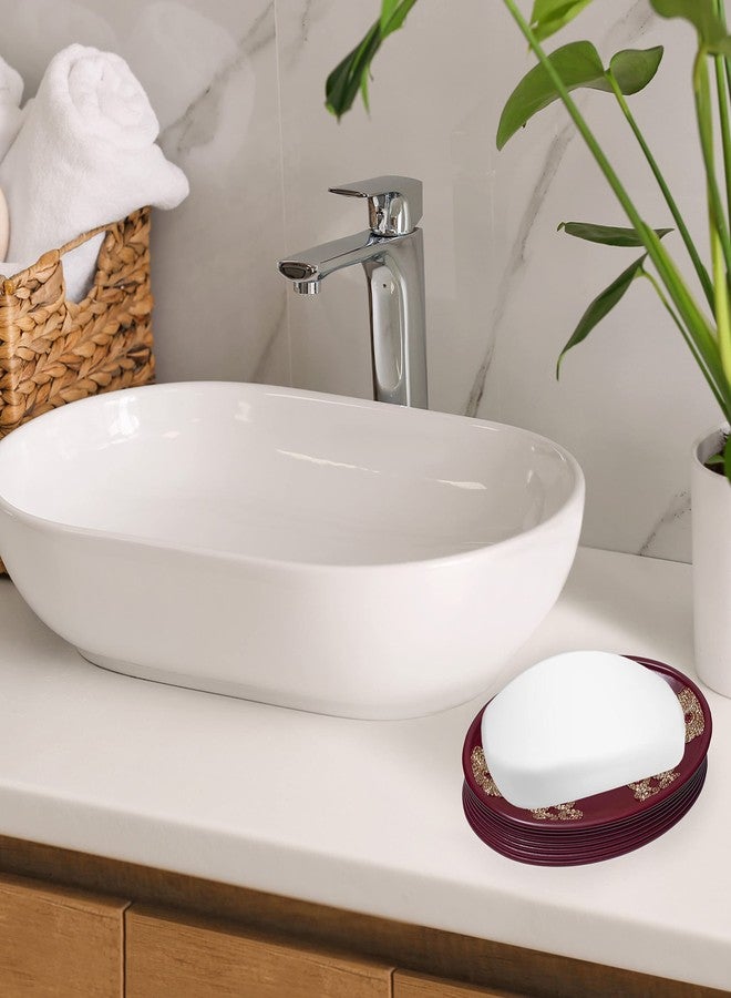 Popular Bath صحن صابون استحمام شائع، مجموعة فليغانت روزا، بورغندي/ذهبي - Image 2