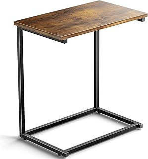 Pipishell End Table Living Room, C Shaped End Table 27 inches High, Side Table for Couch Slide Under, C Table Sofa Side - Image 1