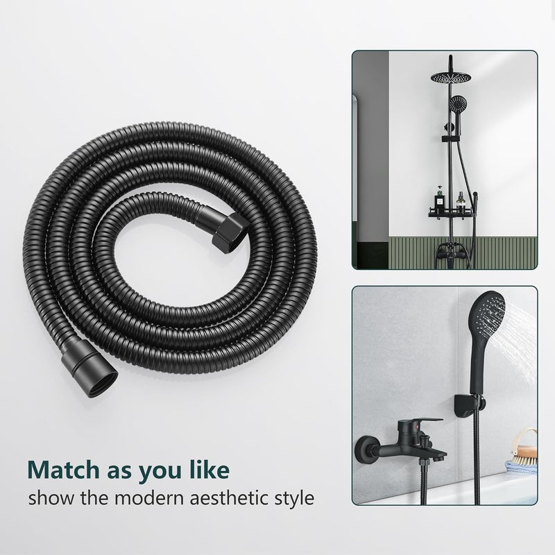 BRIMIX Stainless Steel Flexible Shower Hose Replacement for Hand Showerhead Leak-Proof Rust Resistant Shower Pipe Black 1.5M - Image 4