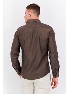 Sorbino Men Regular Fit Allover Printed Long Sleeves Casual Shirt, Coffee Brown  - Image 3