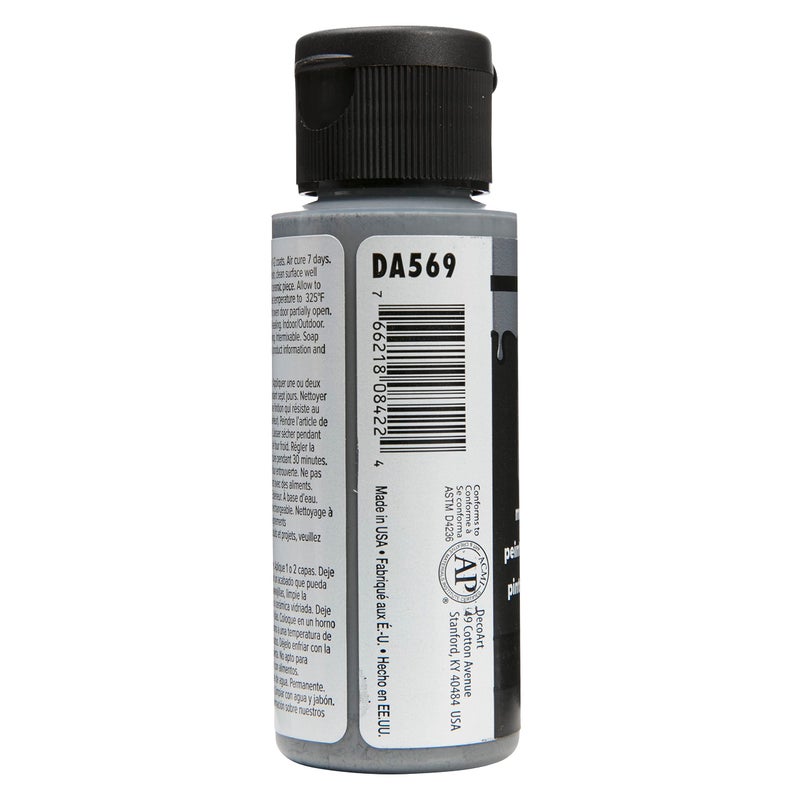 DecoArt Americana Multi-Surface Satin Acrylic Paint 2oz-Pewter - Image 2