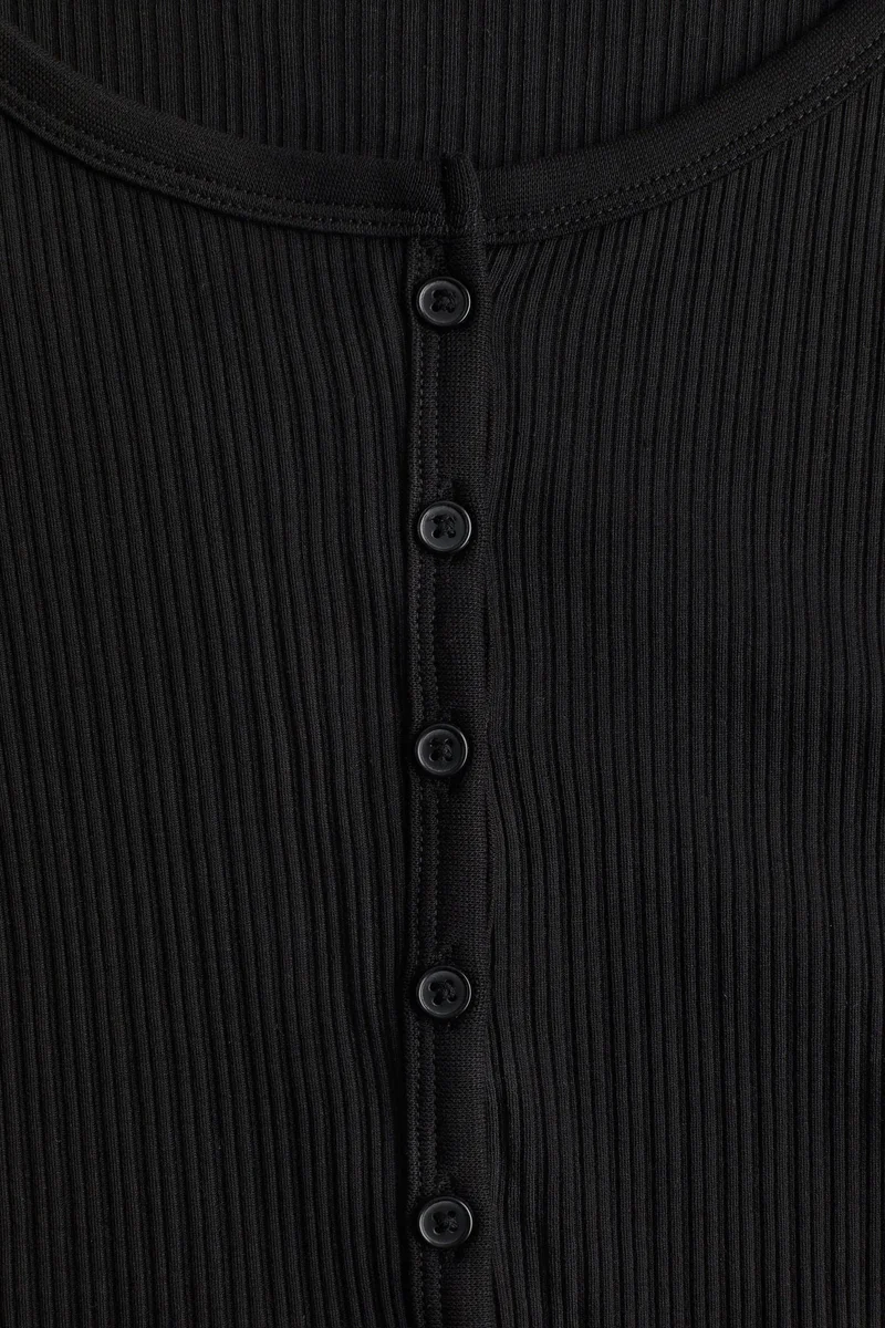 H&M Ribbed Button-Front Top