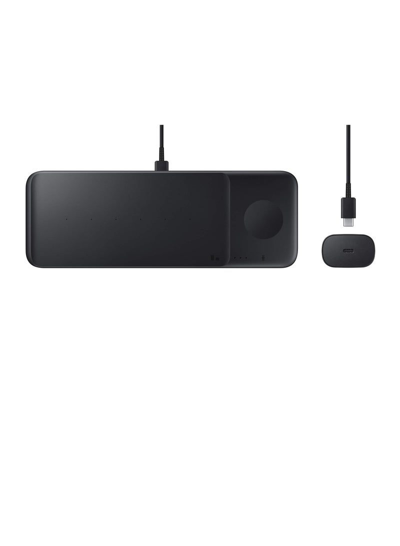 Electronics Wireless Charger Trio Qi Compatible-Charge up to 3 Devices at Once-for Galaxy Phones Buds Watches and Apple iPhone Devices Black (US Version)  - Image 4