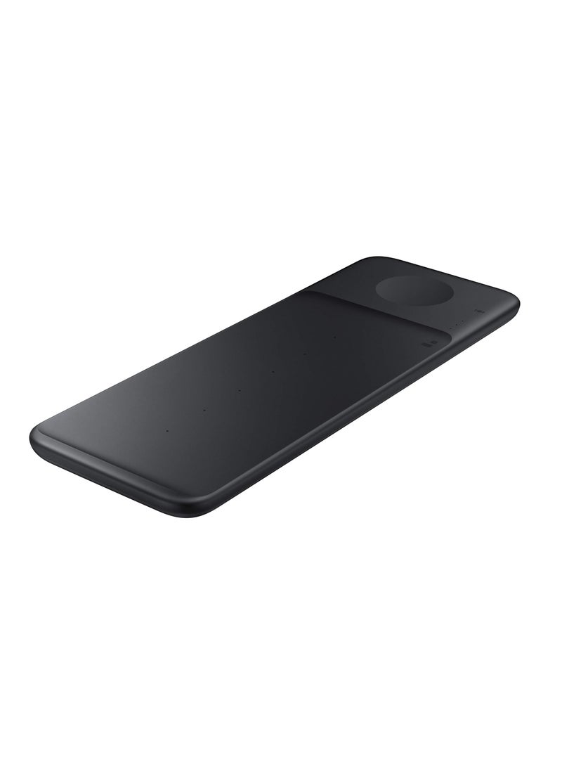 Electronics Wireless Charger Trio Qi Compatible-Charge up to 3 Devices at Once-for Galaxy Phones Buds Watches and Apple iPhone Devices Black (US Version)  - Image 1