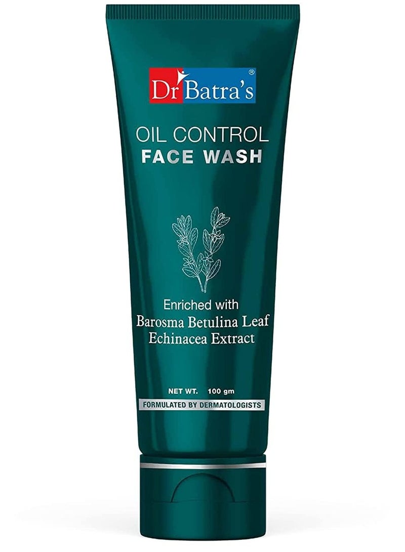 Dr Batra's Oil Control Face Wash Sulphate Silicone Soap Free Enriched With Barosma Betulina Leaf Echinancea Extract For Oil Free Clear Skin 100g - Image 1