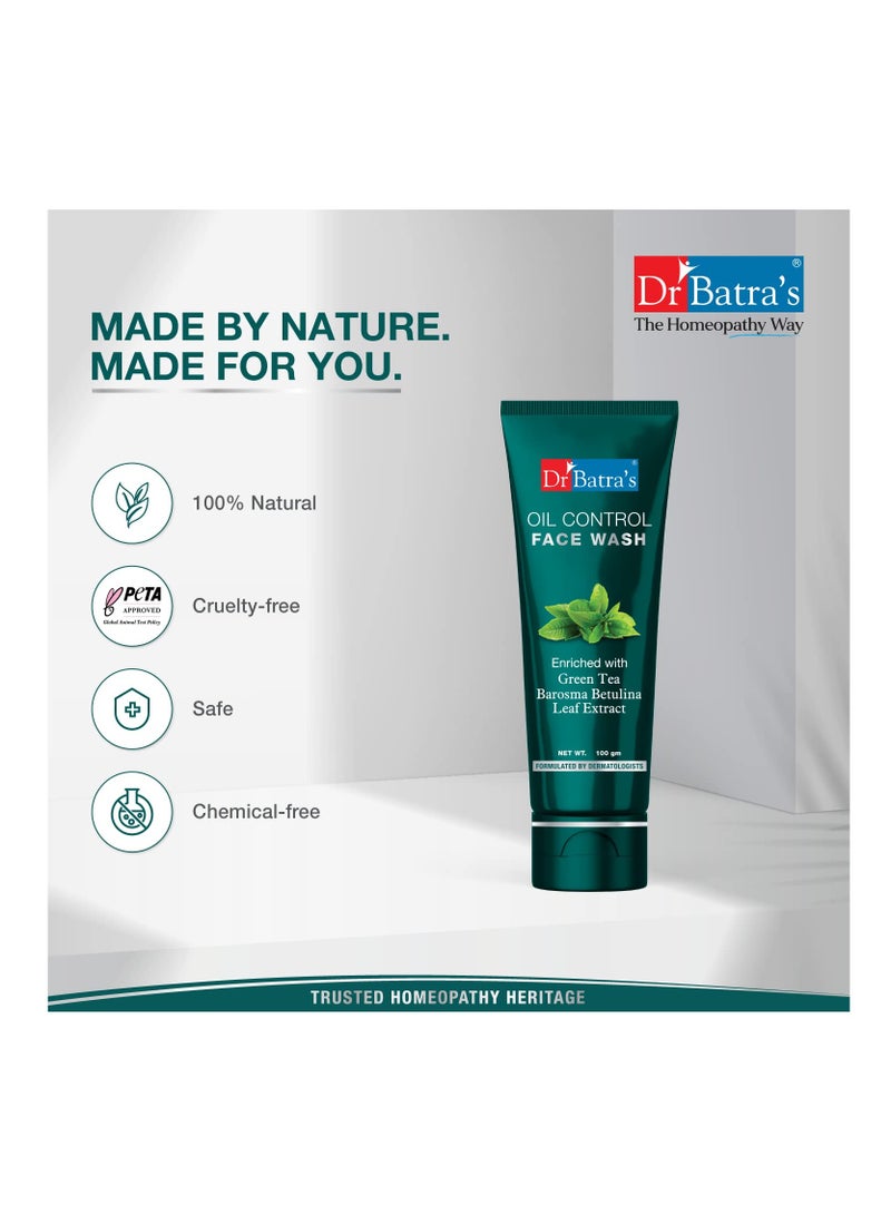 Dr Batra's Oil Control Face Wash Sulphate Silicone Soap Free Enriched With Barosma Betulina Leaf Echinancea Extract For Oil Free Clear Skin 100g - Image 4