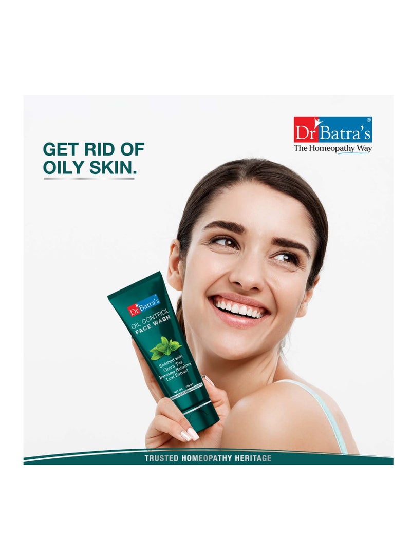 Dr Batra's Oil Control Face Wash Sulphate Silicone Soap Free Enriched With Barosma Betulina Leaf Echinancea Extract For Oil Free Clear Skin 100g - Image 2