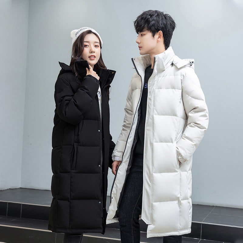 New Chinese Style Long Over-The-Knee Couple'S Down Jacket Thickened Fashion Trendy Men'S And Women'S Same Coat Group Purchase School Uniform - Image 4