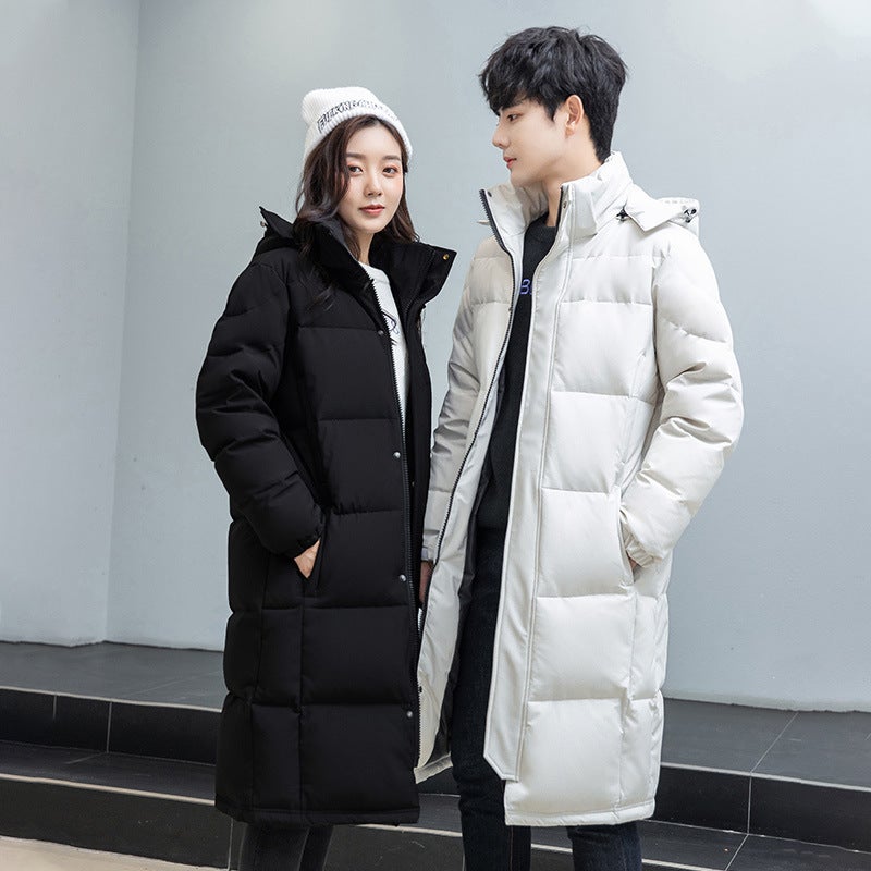 New Chinese Style Long Over-The-Knee Couple'S Down Jacket Thickened Fashion Trendy Men'S And Women'S Same Coat Group Purchase School Uniform - Image 3