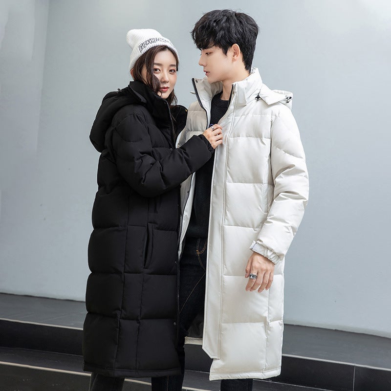 New Chinese Style Long Over-The-Knee Couple'S Down Jacket Thickened Fashion Trendy Men'S And Women'S Same Coat Group Purchase School Uniform - Image 2