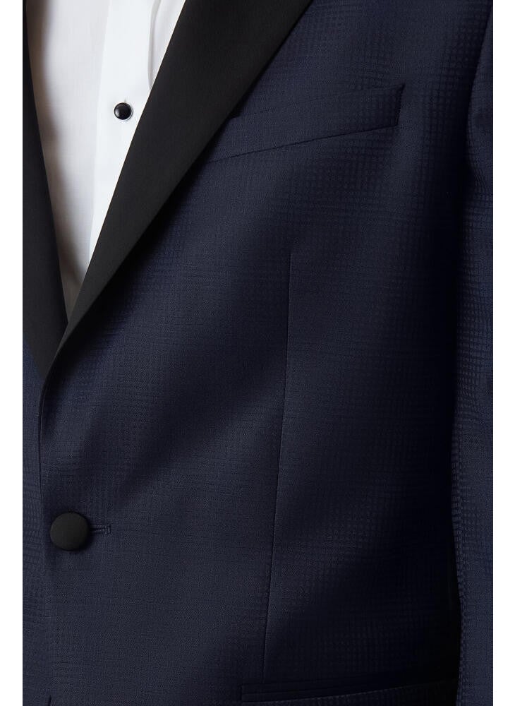 Bisse Men's Regular Fit Pointed Collar Tuxedo Navy Blue PSM18Y18120_D39  - Image 3