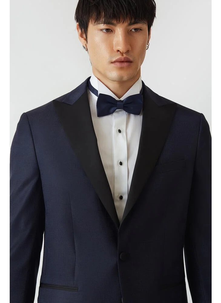 Bisse Men's Regular Fit Pointed Collar Tuxedo Navy Blue PSM18Y18120_D39