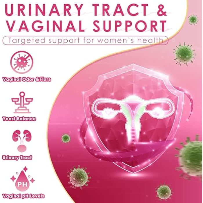 UBEEKOO Vaginal Probiotics for Women, 70 Billion CFU for Vaginal Health, pH Balance, Urinary Tract, Digestive with Prebiotics, Organic Cranberry & D-Mannose for Vaginal Odor & Flora Supplements - 60 Capsules - Image 3