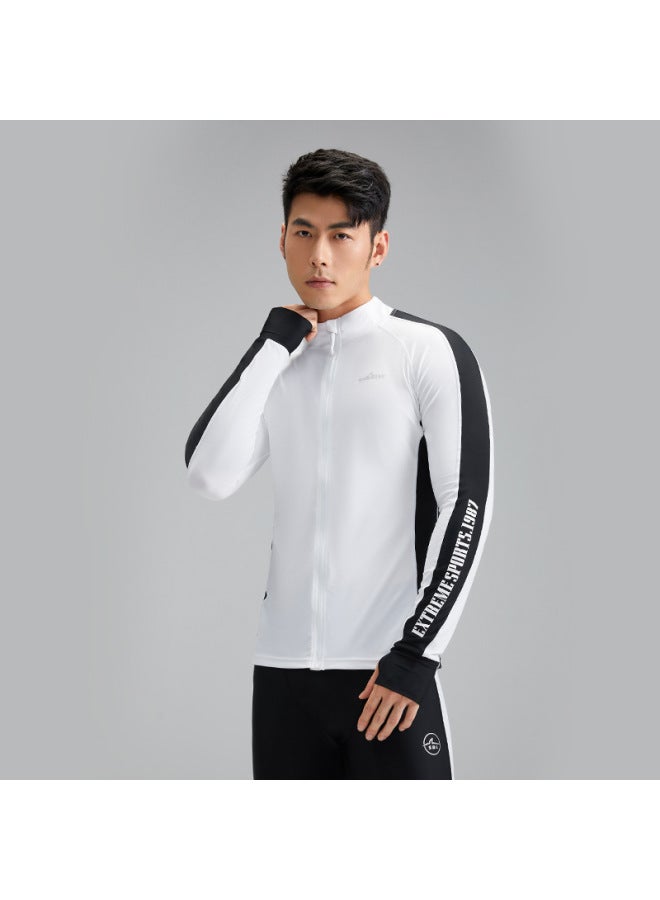 Loquat 2023 Summer Sun Protection UPF50 + Men's Cardigan Split Swimsuit Quick-drying Nylon Swimming Surfing Suit-Color:NK23-23-1 Black Trousers- - Image 2