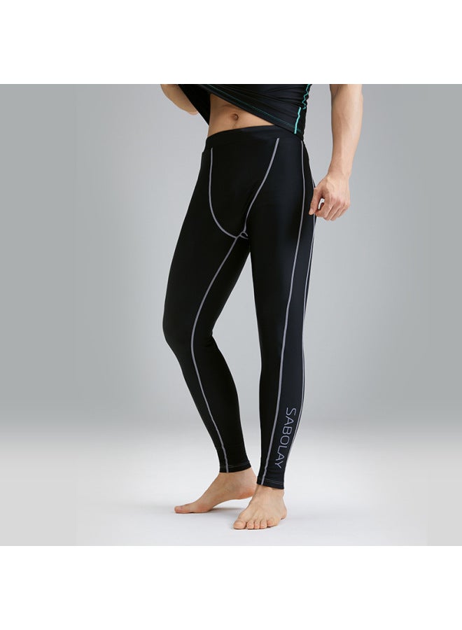 Loquat 2023 Summer Sun Protection UPF50 + Men's Cardigan Split Swimsuit Quick-drying Nylon Swimming Surfing Suit-Color:NK23-23-1 Black Trousers- - Image 1