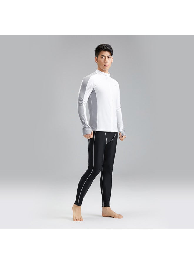 Loquat 2023 Summer Sun Protection UPF50 + Men's Cardigan Split Swimsuit Quick-drying Nylon Swimming Surfing Suit-Color:NK23-23-1 Black Trousers- - Image 5