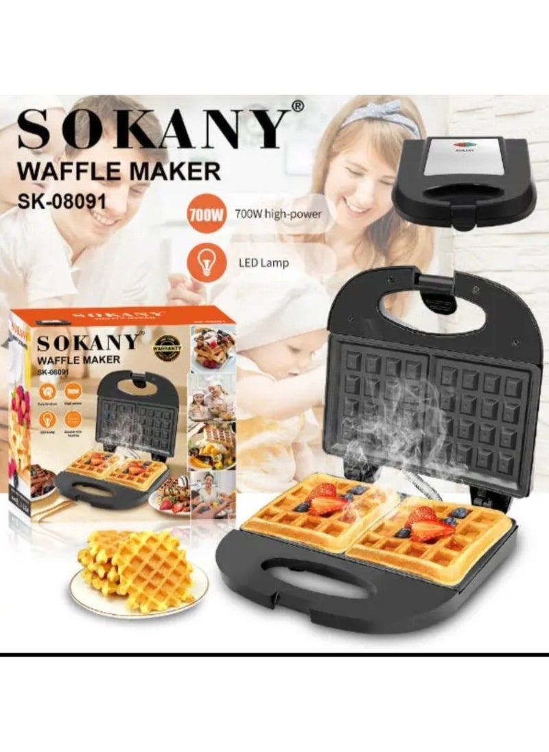 sokany Waffle Maker/Double Side Heating/Non-Stick Coating-700W (SK-08091)  - Image 1