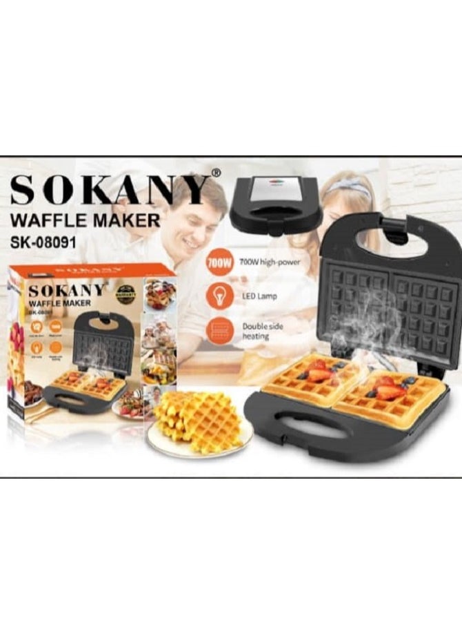 sokany Waffle Maker/Double Side Heating/Non-Stick Coating-700W (SK-08091)  - Image 2