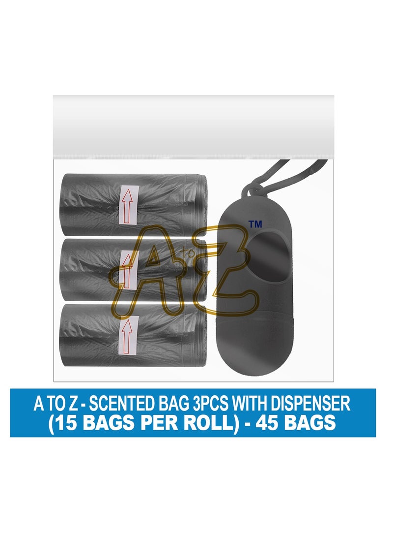 STAR BABiES Scented Bag Pack of 3/45 Bags with Dispenser Black - Image 2