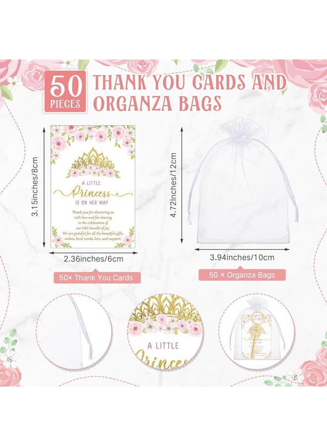 Ferreve 50 Sets Baby Shower Bottle Opener Favors Included Bottle Opener Keychain Crown Charms Keychain Thank You Cards Organza Bags Baby Shower Return Gifts for Guests - Image 3
