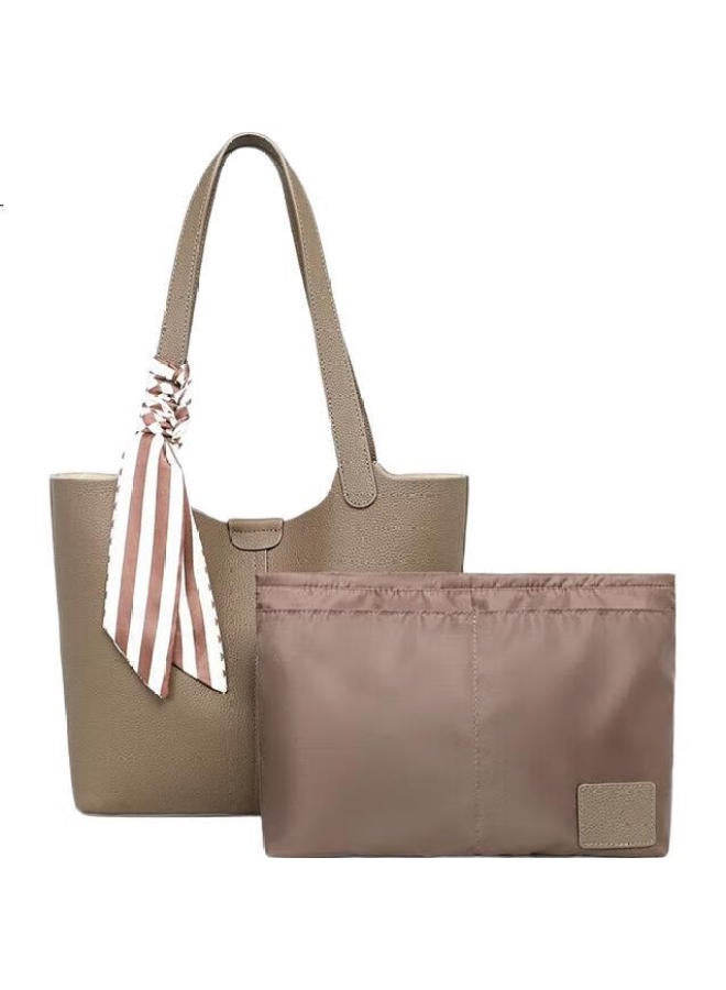 Viney Women'S Cowhide Large Capacity Tote Bag, Light Luxury Armpit Single Shoulder Birthday Gift High-End Feeling For Girlfriend/Wife - Image 2