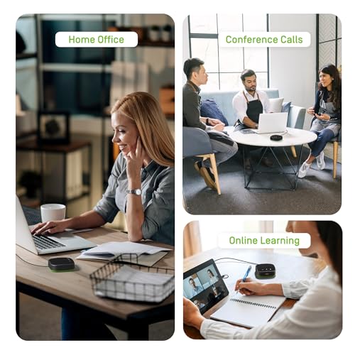 IPEVO VC-A10 USB Portable Speakerphone, Conferencing, Video Calls, Online Meetings, Hybrid Work, Meeting Rooms, Noise Reduction Microphone, 360° Voice Coverage, Easy Setup, Compatible with Teams, Zoom - Image 5