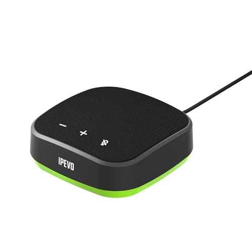 IPEVO VC-A10 USB Portable Speakerphone, Conferencing, Video Calls, Online Meetings, Hybrid Work, Meeting Rooms, Noise Reduction Microphone, 360° Voice Coverage, Easy Setup, Compatible with Teams, Zoom - Image 1
