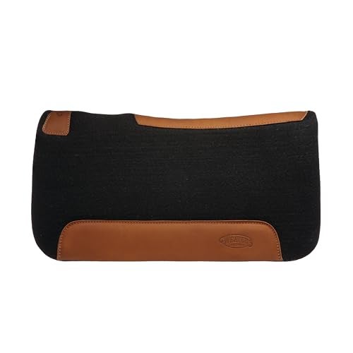 Weaver Leather Weaver Equine 25 x 26 Pony Contoured Pure Wool Felt Horse Saddle Pad Shock Absorbing Western Saddle Pad for Comfort Protection BlackNatural - Image 3