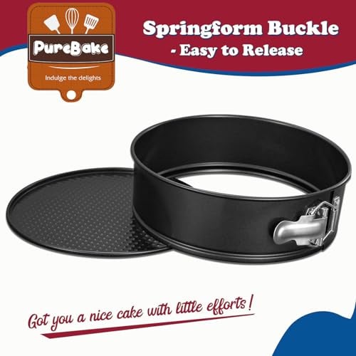 PureBake Springform Cake Pan, 22 cm, Non-Stick with Removable Bottom, Oven-Safe to 450°F, Black - Image 2