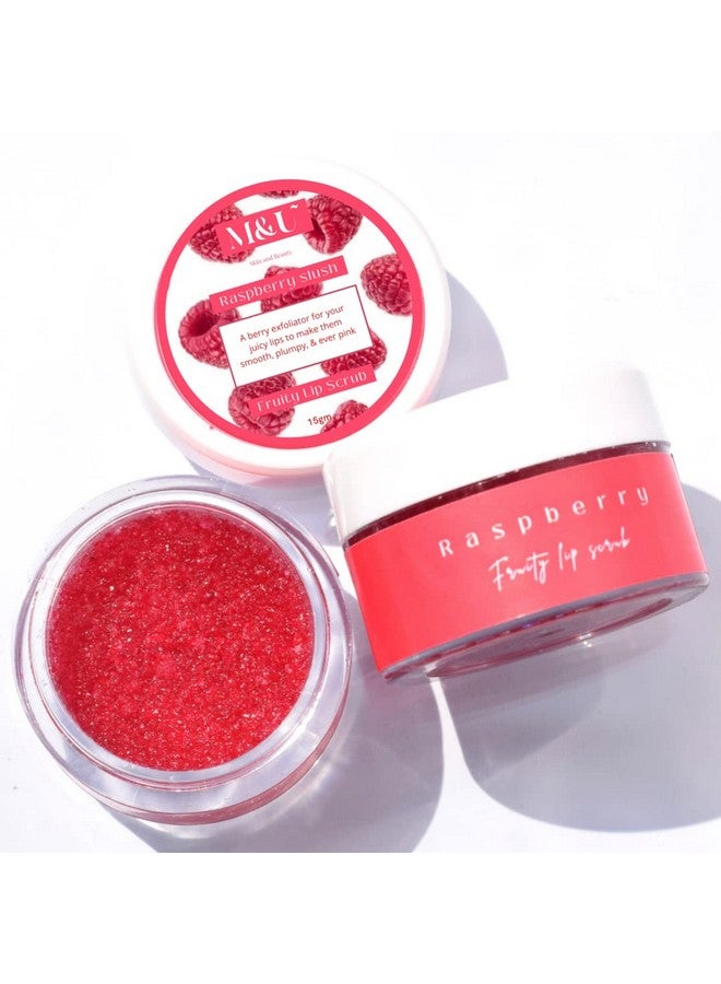 Mu M&U Raspberry Slush Fruity Lip Scrub | 100% Vegan Treats dark and dry lips Heal chapped lips For Men & Women - Image 1