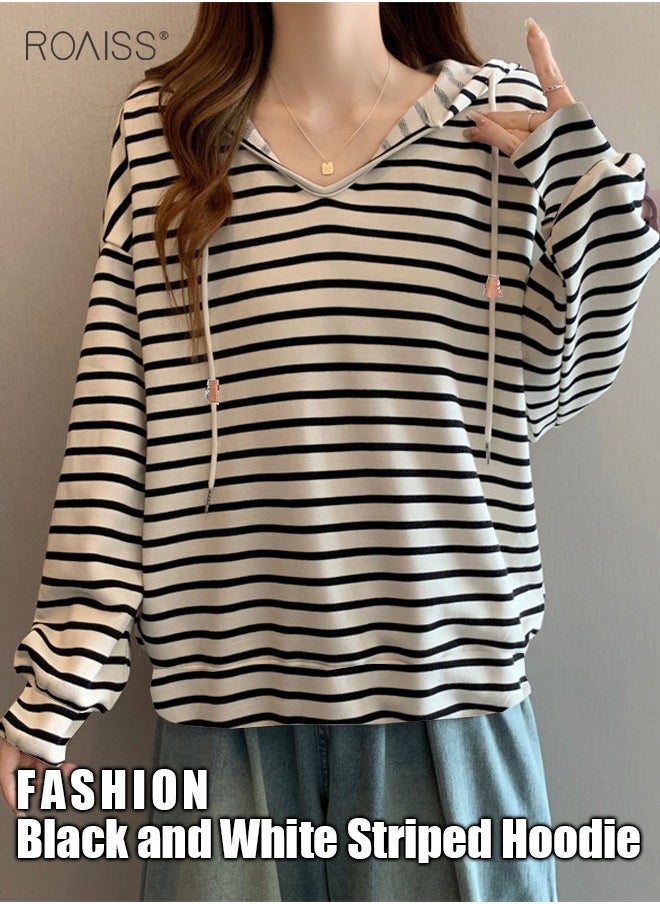 Women'S Casual Loose Hooded Pullover Classic Horizontal Stripe Hoodie Top With Short Front And Long Back - pzsku/ZECA1C7B3606A2D142C70Z/45/_/1728359823/7e2804a8-979c-4ca5-ab45-4d870a114b91