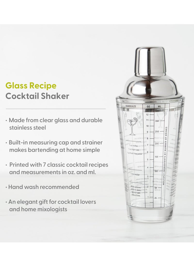 Premium 400ml Stainless Steel Cocktail Shaker with Recipes and Strainer, Leak-Proof Martini Mixer for Home Bar - Image 2