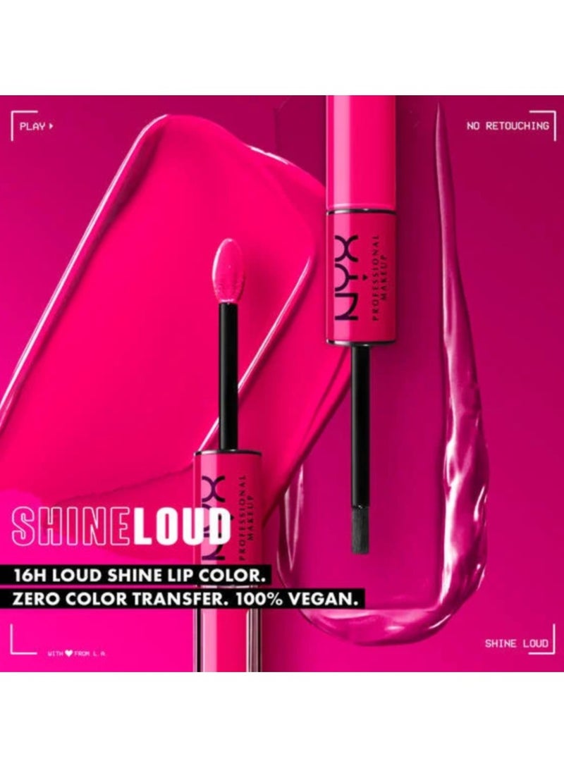 NYX PROFESSIONAL MAKEUP Shine Loud Lipstick with Clear Lip Gloss - Ambition Statement - Image 4