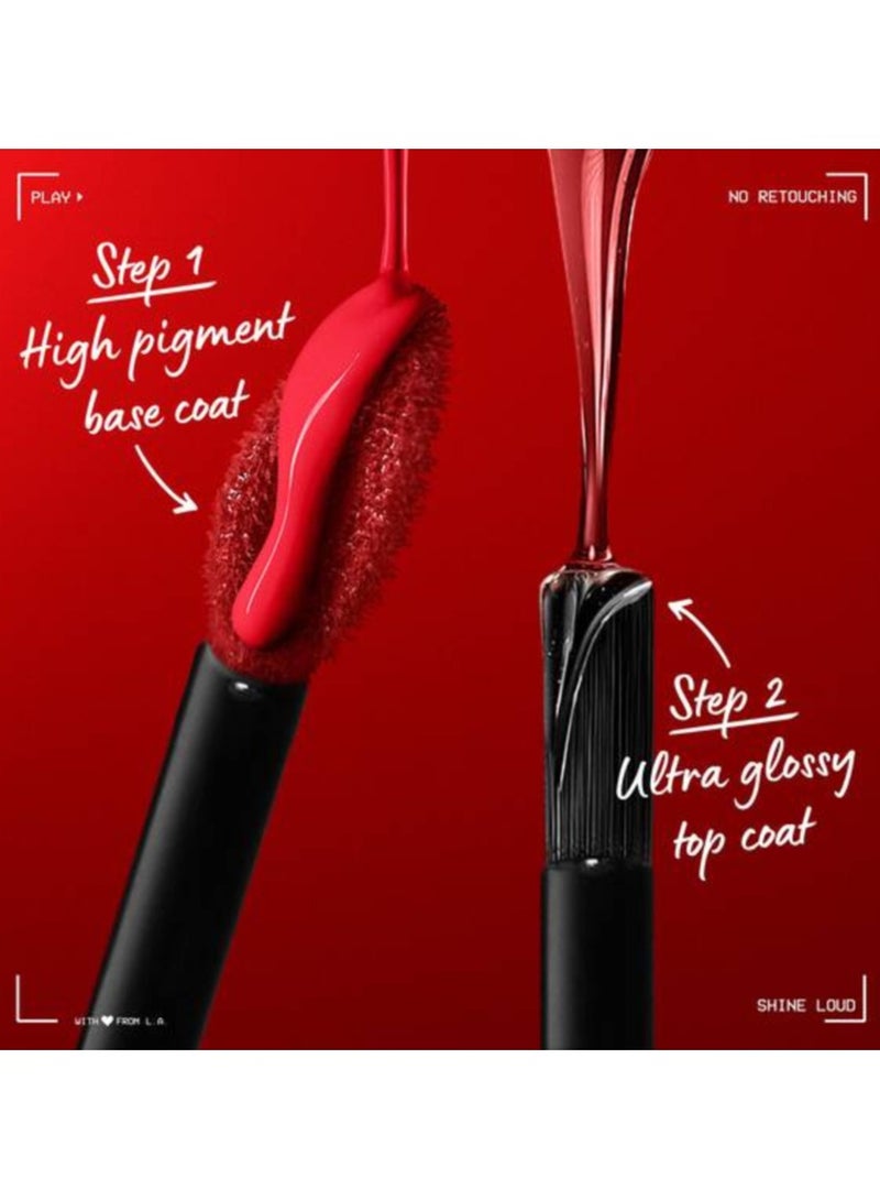 NYX PROFESSIONAL MAKEUP Shine Loud Lipstick with Clear Lip Gloss - Ambition Statement - Image 3