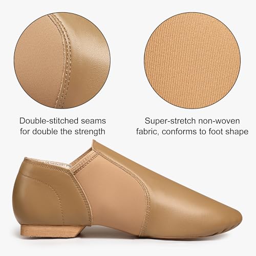 ARCLIBER Brown Jazz Shoes for Women/Big Kid Slip On 4.5M US - Image 5