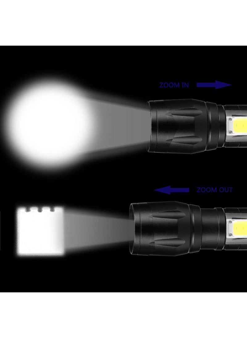 Sarjak - Sarjak Rechargeable Spot Torch 2 in 1 Led Flashlight Zoom Torch Mini Size Telescopic Portable Torch with Pen Clip Outdoor Other Camping Aluminum - Image 1