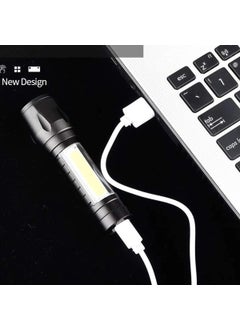 Sarjak Sarjak Rechargeable Spot Torch 2 in 1 Led Flashlight Zoom Torch Mini Size Telescopic Portable Torch with Pen Clip Outdoor Other Camping Aluminum  - Image 5