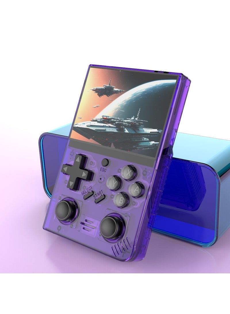 RS35 plus Handheld Game Console – 3.5" IPS Screen Linux EmuELEC System Retro Game Player with 20000+ Classic Games 64G TF Card (Purple) - Image 4