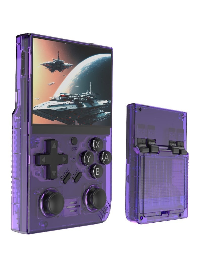 RS35 plus Handheld Game Console – 3.5" IPS Screen Linux EmuELEC System Retro Game Player with 20000+ Classic Games 64G TF Card (Purple) - Image 2