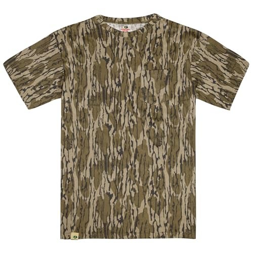 Mossy Oak Mens Camo Hunting Shirt Short Sleeve Cotton - Image 1