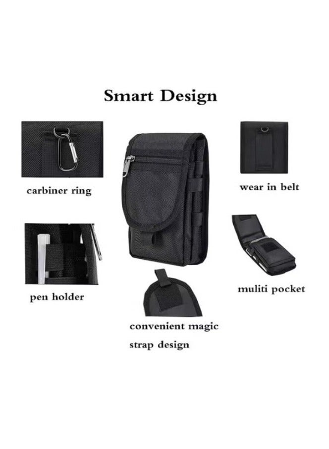 Phone Case Holder, Large Smartphone Pouch, Multi-Purpose Phone Belt Pouch, Cell Phone Tool Holder, Tactical Phone Holster Carrying Case, Belt Loop Pouch Men's Waist Pocket for Hiking & Rescue  - Image 3