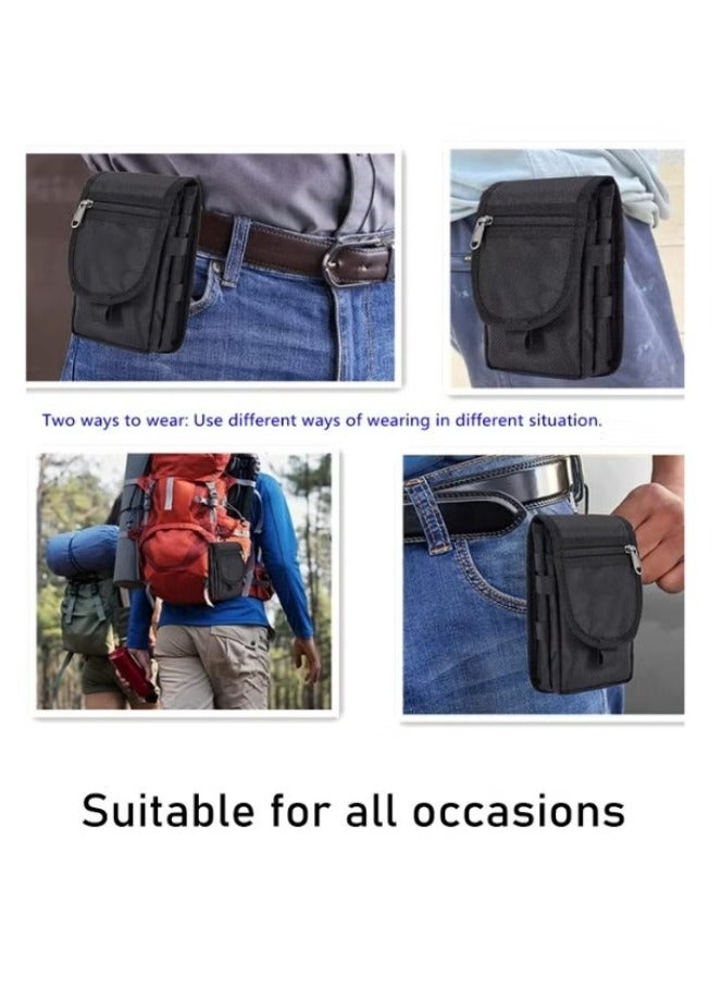 Phone Case Holder, Large Smartphone Pouch, Multi-Purpose Phone Belt Pouch, Cell Phone Tool Holder, Tactical Phone Holster Carrying Case, Belt Loop Pouch Men's Waist Pocket for Hiking & Rescue  - Image 4