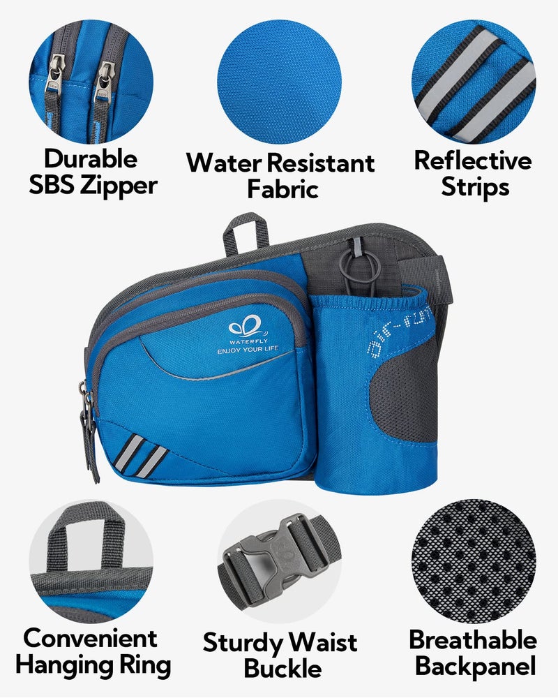 WATERFLY Fanny Pack Waist Bag: Waist Pack for Women Men with Water Bottle Holder Hiking Fanny Pack for Running Walking DogWalking Travel Cycling - Image 5