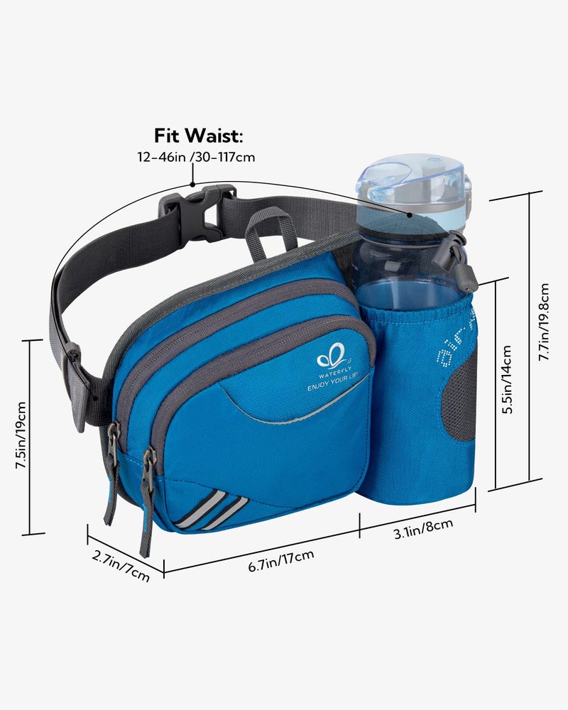 WATERFLY Fanny Pack Waist Bag: Waist Pack for Women Men with Water Bottle Holder Hiking Fanny Pack for Running Walking DogWalking Travel Cycling - Image 2