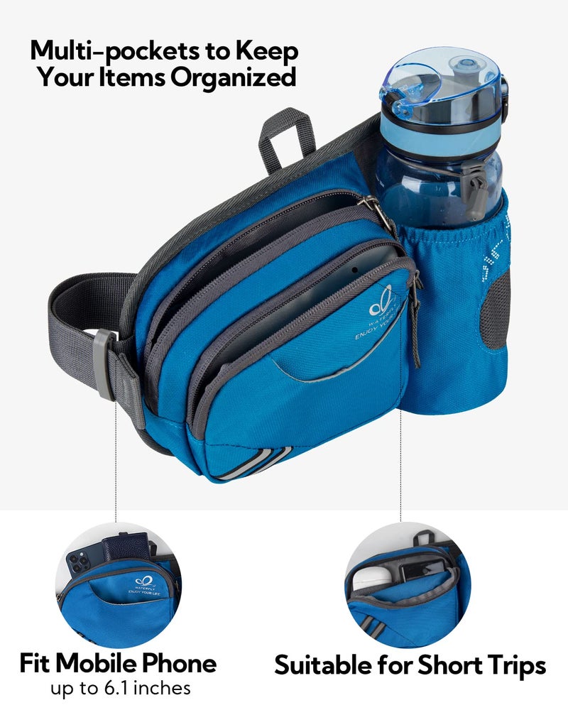 WATERFLY Fanny Pack Waist Bag: Waist Pack for Women Men with Water Bottle Holder Hiking Fanny Pack for Running Walking DogWalking Travel Cycling - Image 4