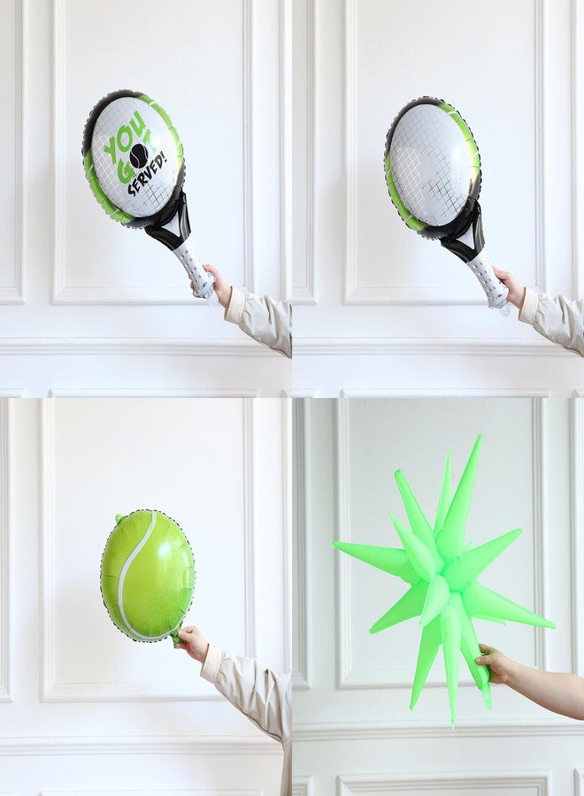 UAEYW 139Pcs Tennis Balloon Arch Kit - Green Yellow White Balloons with Tennis Racket & Ball Foil Balloons for Tennis Match,Sport Themed Birthday Party &Tennis Fan Gatherings - Image 3