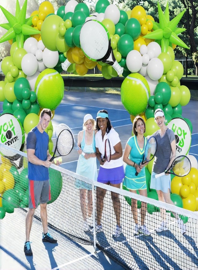 UAEYW 139Pcs Tennis Balloon Arch Kit - Green Yellow White Balloons with Tennis Racket & Ball Foil Balloons for Tennis Match,Sport Themed Birthday Party &Tennis Fan Gatherings - Image 4