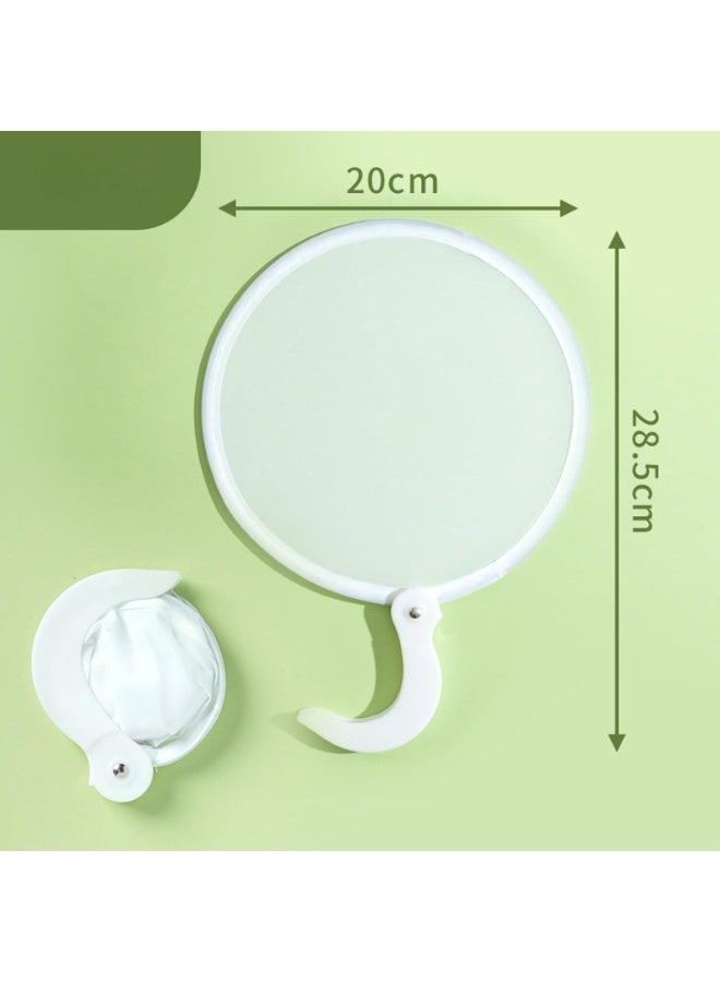 CMGTYYD 2 Pcs Foldable Round Hand Fan, White, One Size, Wearable Fan, Both Indoor & Outdoor, Foldable Hand Fan - Image 5